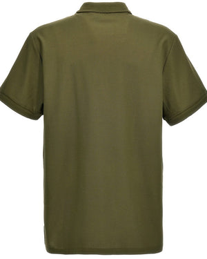 Burberry Branded Circle Logo Olive Polo Shirt