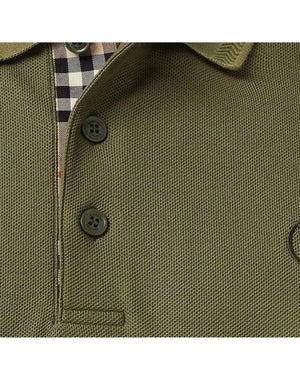 Burberry Branded Circle Logo Olive Polo Shirt