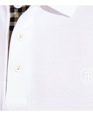 Burberry Branded Circle Logo White Polo Shirt - Style Centre Wholesale