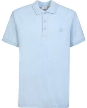 Burberry Branded Circle Logo Sky Blue Polo Shirt - Style Centre Wholesale