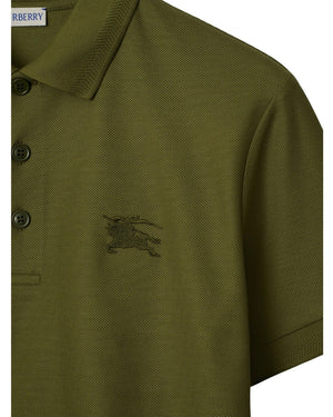 Burberry Eddie EKD Olive Green Polo Shirt S