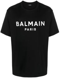 Balmain Paris Bold Brand Logo Black T-Shirt