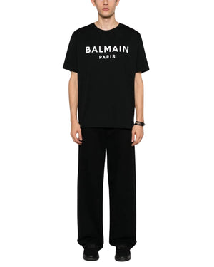 Balmain Paris Bold Brand Logo Black T-Shirt