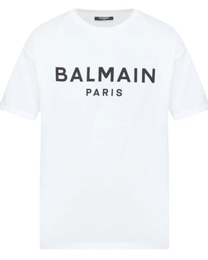 Balmain Paris Bold Brand Logo White T-Shirt AH1EF000BB29 GAB - Style Centre Wholesale