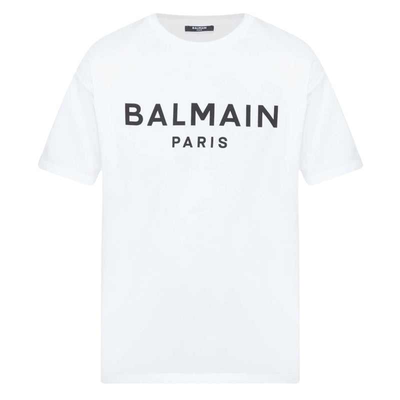 Balmain Balmain Paris Bold Brand Logo White T-Shirt — buy online at Garment Vault