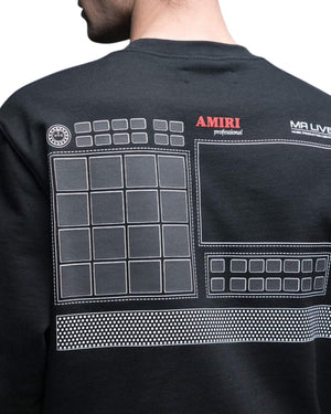 Amiri Drum Machine Black Crewneck Jumper S