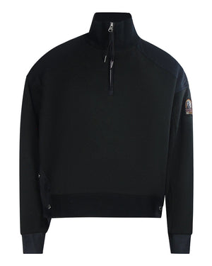 Parajumpers Quarter Zip Turtleneck Fleece Black Sweatshirt S