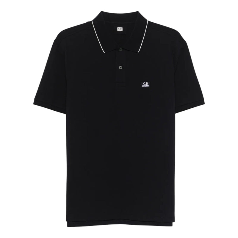 C.P. Company C.P Company Black Cotton Polo Shirt — buy online at Garment Vault
