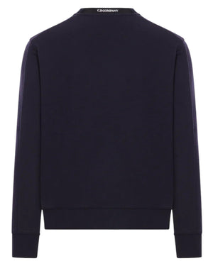 C.P. Company Diagonal Raised Fleece Lens Navy Sweatshirt