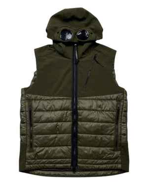 C.P. Company Ivy Green Down Soft Shell Goggle Gilet