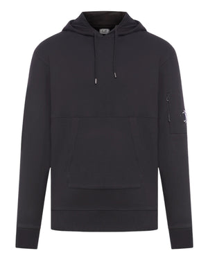 C.P. Company Diagonal Raised Fleece Pocket Lens Black Hoodie