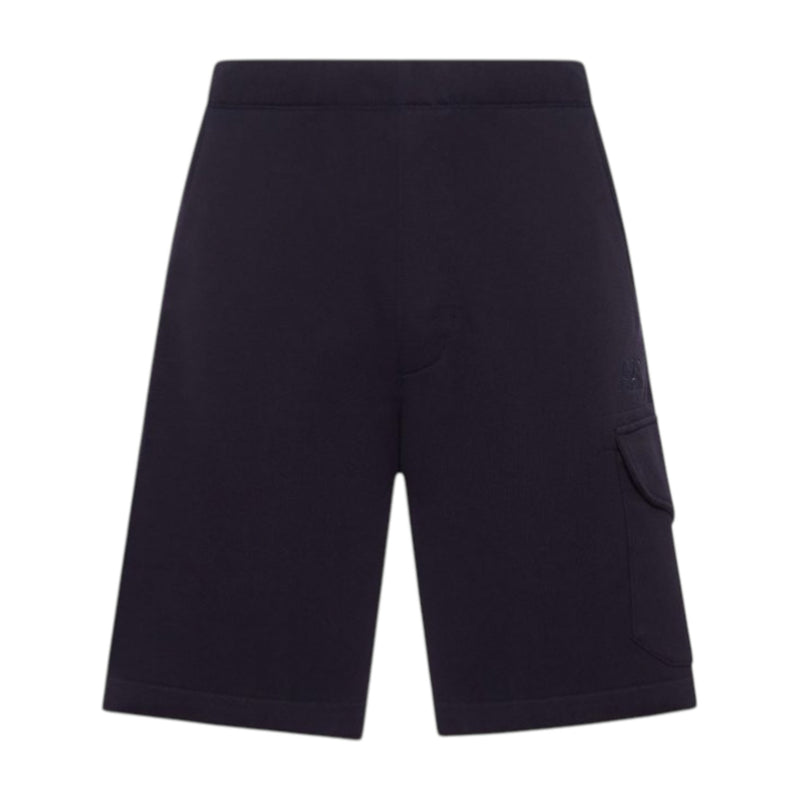 C.P. Company C.P. Company Diagonal Raised Embroidered Logo Navy Shorts — buy online at Garment Vault