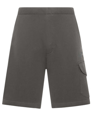 C.P. Company Diagonal Raised Embroidered Logo Gunmetal Grey Shorts