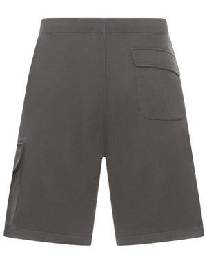 C.P. Company Diagonal Raised Embroidered Logo Gunmetal Grey Shorts