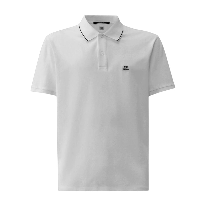 C.P. Company C.P Company Stretch Piquet White Polo Shirt — buy online at Garment Vault