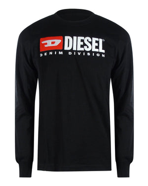 Diesel T Just Ls Div 9Xx Black Black Black T Shirts Mens