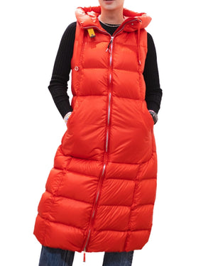 Parajumpers Elver Red Long Down Vest Jacket S