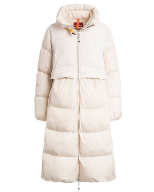 Parajumpers Comfort Fit Eyma White Long Down Jacket S