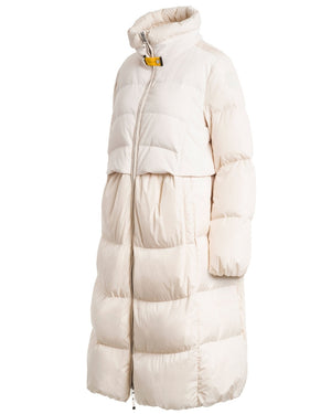Parajumpers Comfort Fit Eyma White Long Down Jacket S