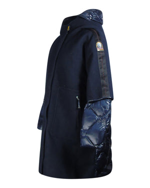 Parajumpers Joy Navy Blue Oversize Long Hooded Down Jacket S
