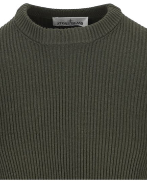 Stone Island Full Rib RWS Wool Military Green Sweatshirt