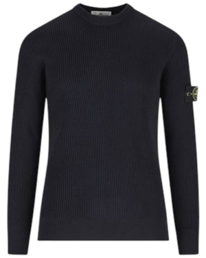 Stone Island Full Rib RWS Wool Navy Sweatshirt