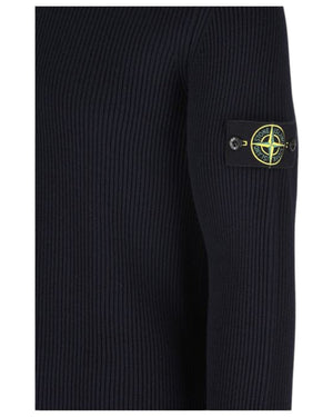 Stone Island Full Rib RWS Wool Navy Sweatshirt