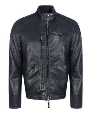 Parajumpers Justin Leather Pencil Dark Grey Leather Jacket L