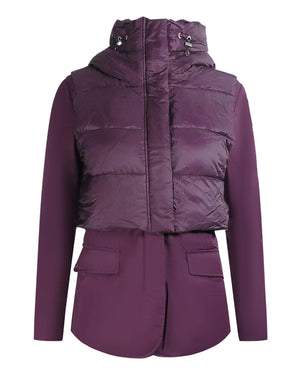 Parajumpers Layla Fig Purple Hooded Down Jacket S