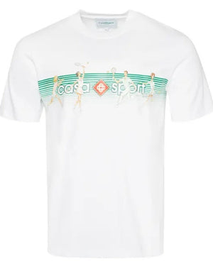 Casablanca Playful Stripes Design White T-Shirt S