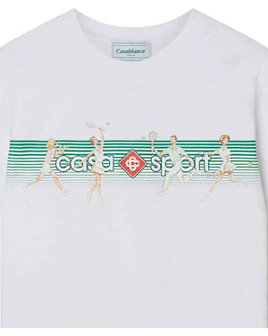 Casablanca Playful Stripes Design White T-Shirt S