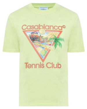 Casablanca Printed  T-Shirt Afro Cubism Tennis Club Pale Green  Green  T-Shirts Mens