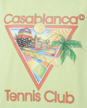 Casablanca Printed  T-Shirt Afro Cubism Tennis Club Pale Green  Green  T-Shirts Mens