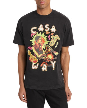 Casablanca Printed  T-Shirt Music For The People Faded Black  T-Shirts Mens