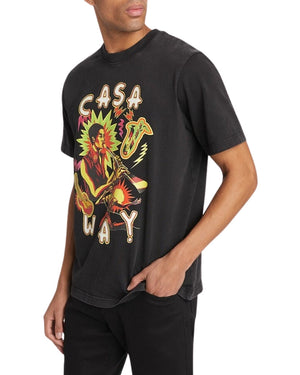 Casablanca Printed  T-Shirt Music For The People Faded Black  T-Shirts Mens