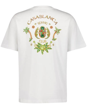 Casablanca Printed Joyaux Dafrique Tennis Club White  T-Shirts Mens