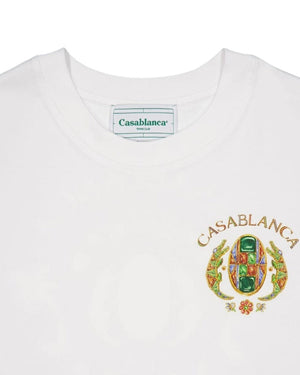 Casablanca Printed Joyaux Dafrique Tennis Club White  T-Shirts Mens