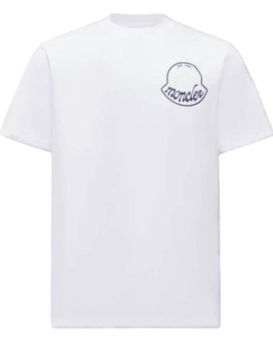 Moncler Printed and Embossed White Logo T-shirt