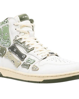 Amiri Bandana Skel Top High Top Olive Green Sneakers UK 6
