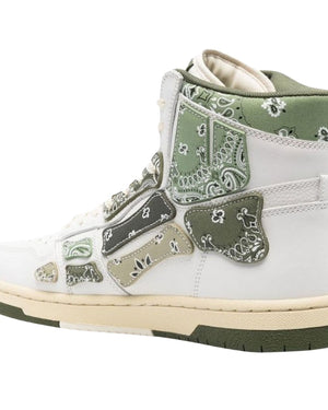 Amiri Bandana Skel Top High Top Olive Green Sneakers UK 6