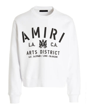 Amiri Stencil Logo White Sweatshirt M