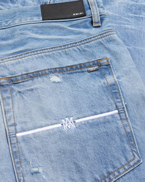 Amiri Aloha Patch Straight Fit Faded Indigo Blue Denim Jeans W30 L32 / 32L