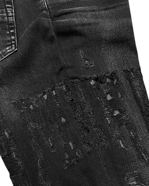 Amiri Slim Fit Distressed Amiri Logo Aged Black Denim Jeans W31 L32 / 32L