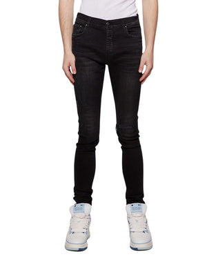 Amiri Slim Fit Distressed Amiri Logo Aged Black Denim Jeans W31 L32 / 32L