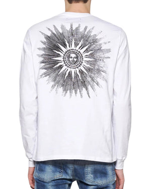 Amiri Sun Logo Long Sleeve White T-Shirt S