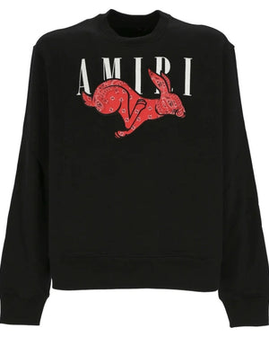 Amiri Cny Rabbit Logo Black Sweatshirt S