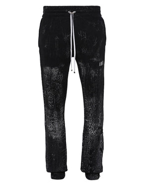 Amiri Cracked Dye Logo Black Sweat Pants S