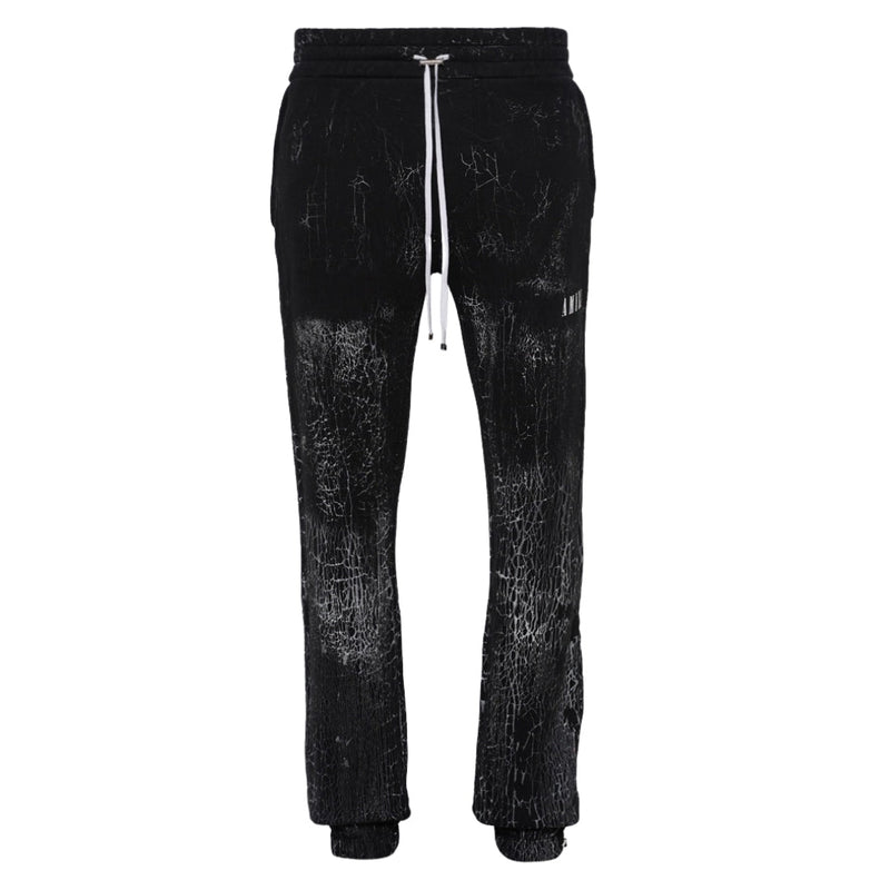 Amiri Amiri Cracked Dye Logo Black Sweat Pants — buy online at Garment Vault