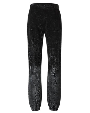 Amiri Cracked Dye Logo Black Sweat Pants S