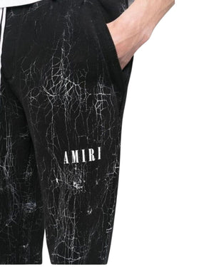 Amiri Cracked Dye Logo Black Sweat Pants S